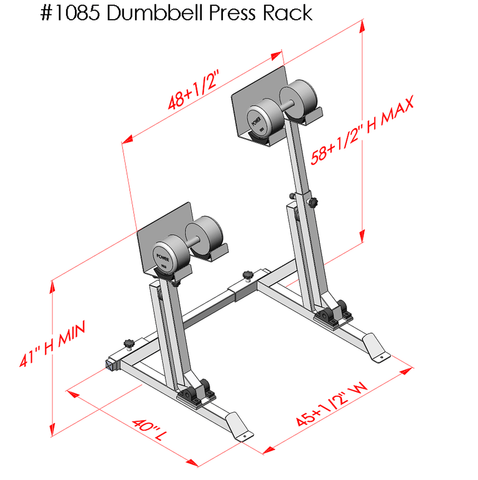 Image of PB 1085 Adjustable Horizontal Dumbbell Spotter Stands With Pivot System
