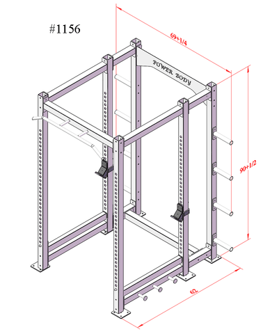 Image of PB 1156 Power Core Performance Full Power Rack - (11 or 7 gauge steel)
