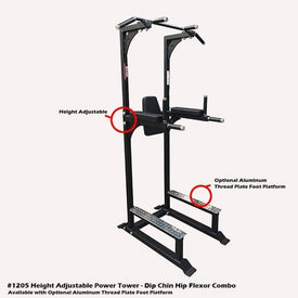 PB 1205E Height Adjustable Power Tower-chin Dip And Hip Flexor Combo