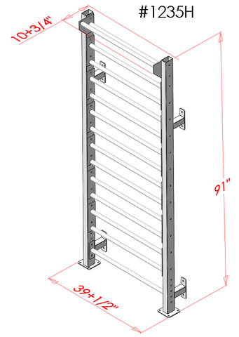 Image of PB 1235H All Steel Stall Bars Wall Mounted Or Rack Mounted (2 X 3 Frame)