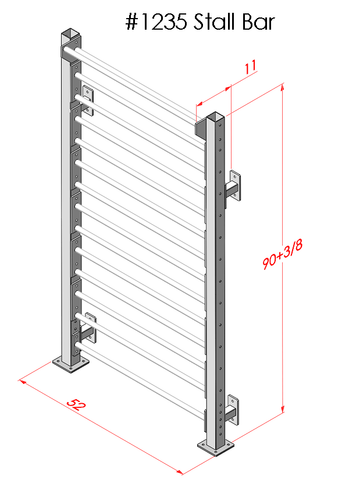 Image of PB 1235STB Heavy Duty All Metal Stall Bars