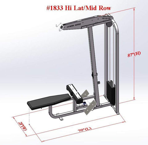 Image of PB 1833 Selectorized High Lat Pull Down And Mid Row Combo