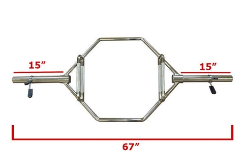 Image of PB 408 Heavy Duty Olympic Hex Trap Bar With 15" Loading Sleeves-4 Handles