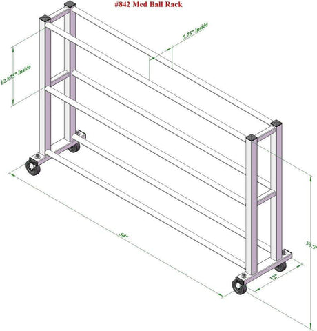 Image of PB 842 3 Tier Medicine Ball Rack With Wheels