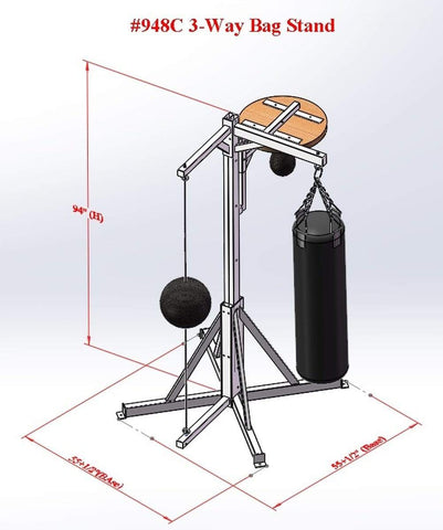 Image of Power Body 948C Heavy Duty 3 Sided Multi-Bags Rack