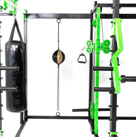 Image of T104 Multi-Exercise CrossFit Cage with Plate-Loaded Functional Trainer and Lever Arms with Punching Bags