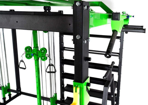 Image of T104 Multi-Exercise CrossFit Cage with Plate-Loaded Functional Trainer and Lever Arms with Punching Bags