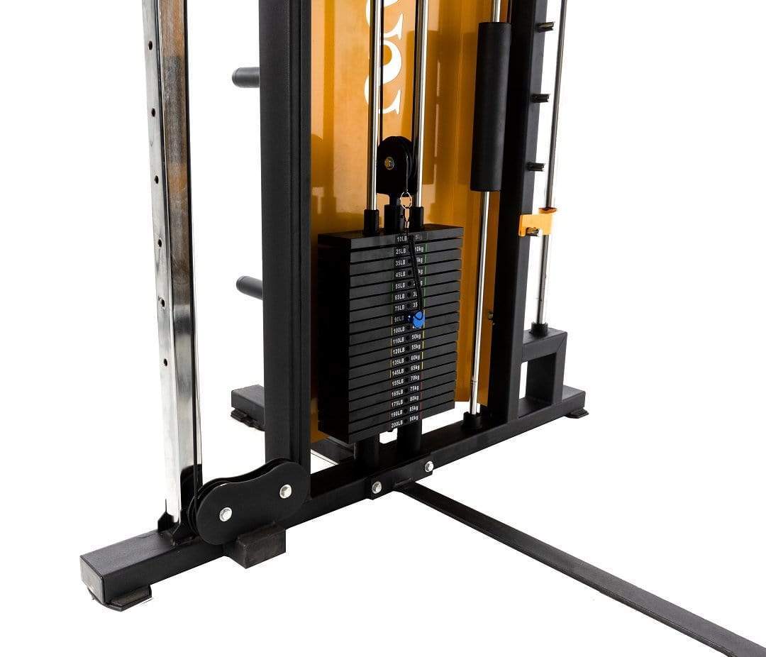 T302 Functional Trainer Smith Machine Combo and Rotating Adjustable Handles Pull-up Bar