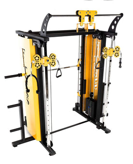 T302 Functional Trainer Smith Machine Combo and Rotating Adjustable Handles Pull-up Bar