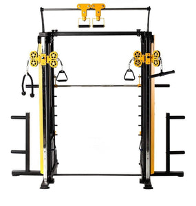 T302 Functional Trainer Smith Machine Combo and Rotating Adjustable Handles Pull-up Bar