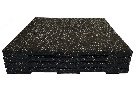 Image of Thick Rubber Floor Gym Tiles(4 Pack) - 19.5" x 19.5" x 1"