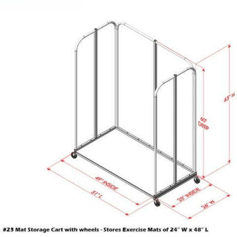 Image of PB 23 Mat Storage Cart With Wheels