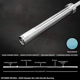 HD Elite 2000 - Olympic Bar With Stainless Steel Bushing