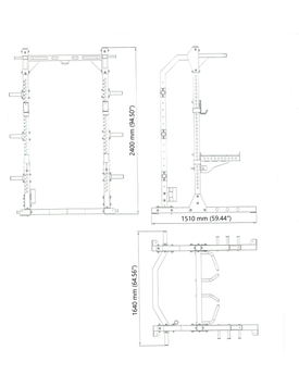HR70 Half Rack With Olympic Plate Holders