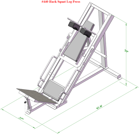 Image of PB 440 Leg Press Hack Squat Combo With Heavy Duty Rollers