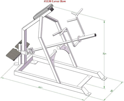 Image of Power Body 1130 Lever Row Machine With 6 Handles
