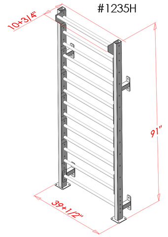 PB 1235H All Steel Stall Bars Wall Mounted Or Rack Mounted (2 X 3 Frame)