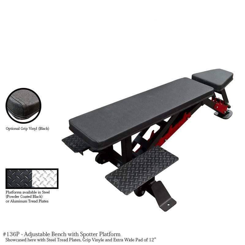 PB 136P Adjustable Heavy Duty Bench With Spotter Platform