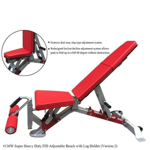 PB 136W Heavy Duty Fit Bench With Leg Holder