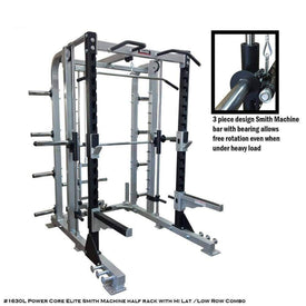 PB 1630L Power Core Elite Smith Machine/half Rack With Hi Lat/low Row Combo