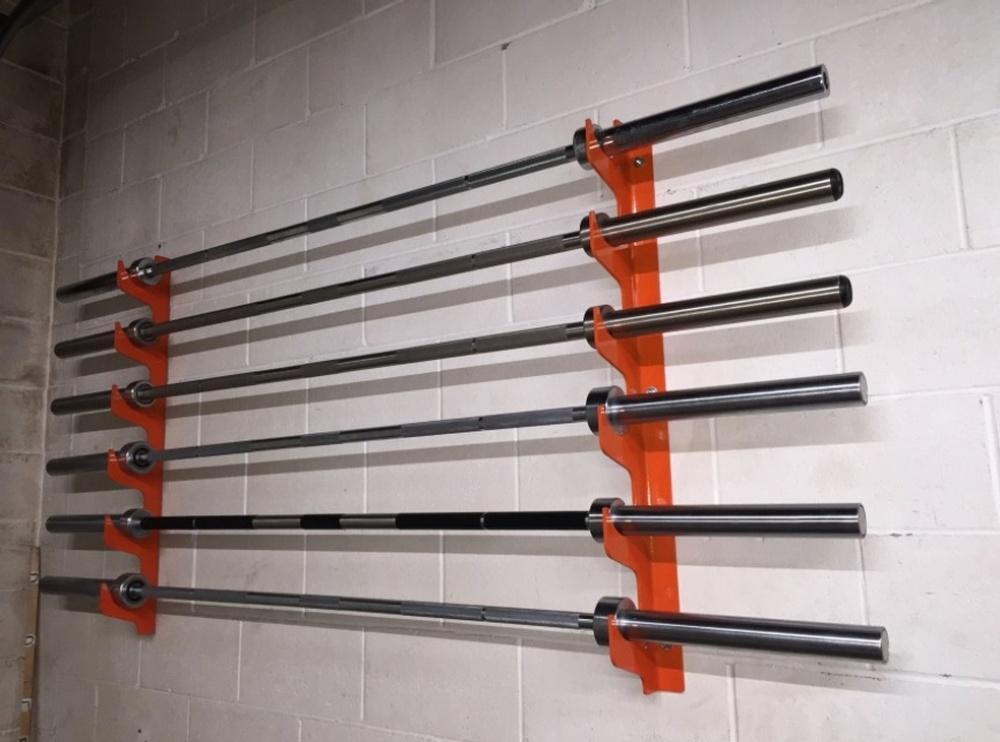 PB 195 Wall Mounted Gun Rack Style Olympic Bar Holder