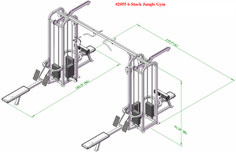 Image of PB 2055 Jungle Gym With Cable Crossover - 6 Stacks