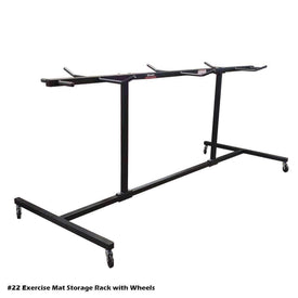 PB 22 Exercise Mat Storage Rack With Wheels