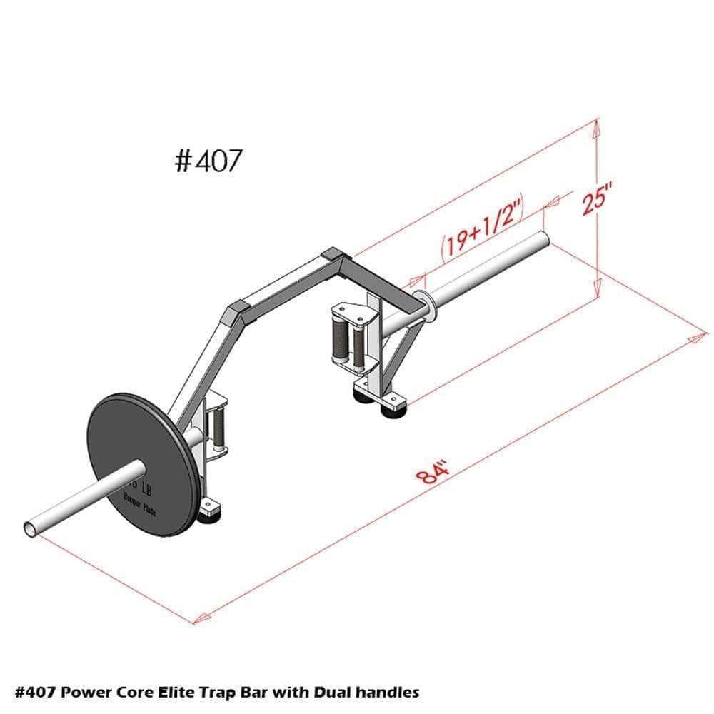 PB 407 Power Core Elite Open Trap Bar With Dual Handles