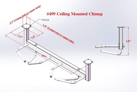 Image of PB 499 Power Core Elite Ceiling Mounted Chin Up Station