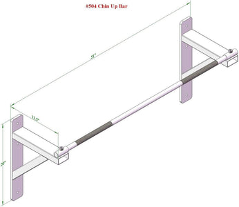 PB 504 Straight Wall Mounted Chin Up With Knurling