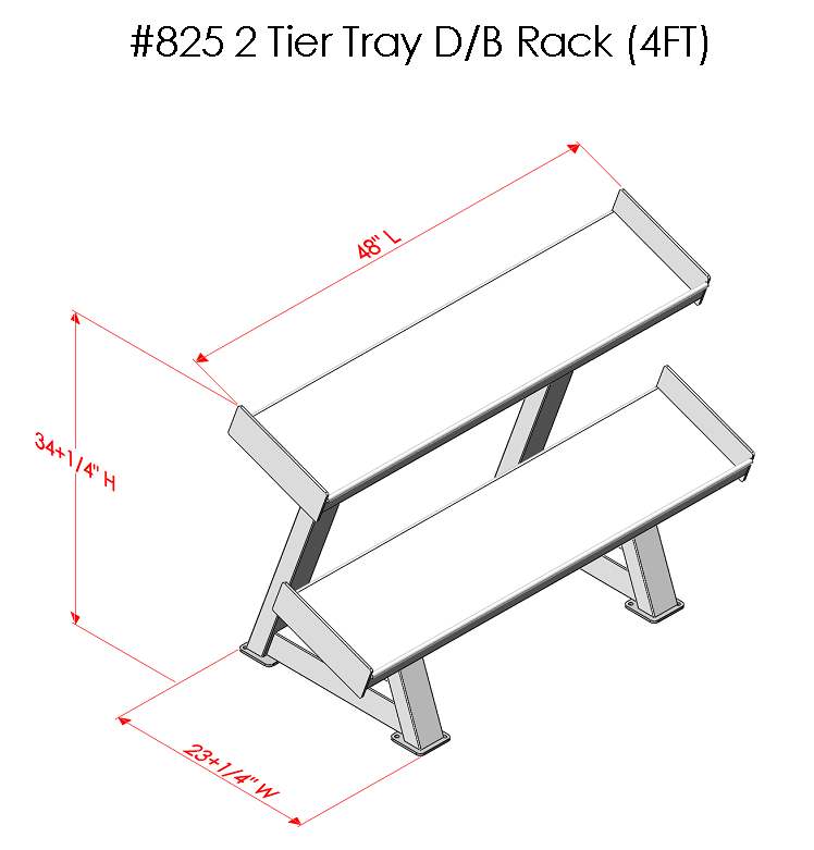 PB 825 PB Elite 2 Tier Tray Style Dumbbell Rack