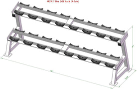 PB 829 2 Tier Dumbbell Rack With Cradles-build To Preference (Per Pair)