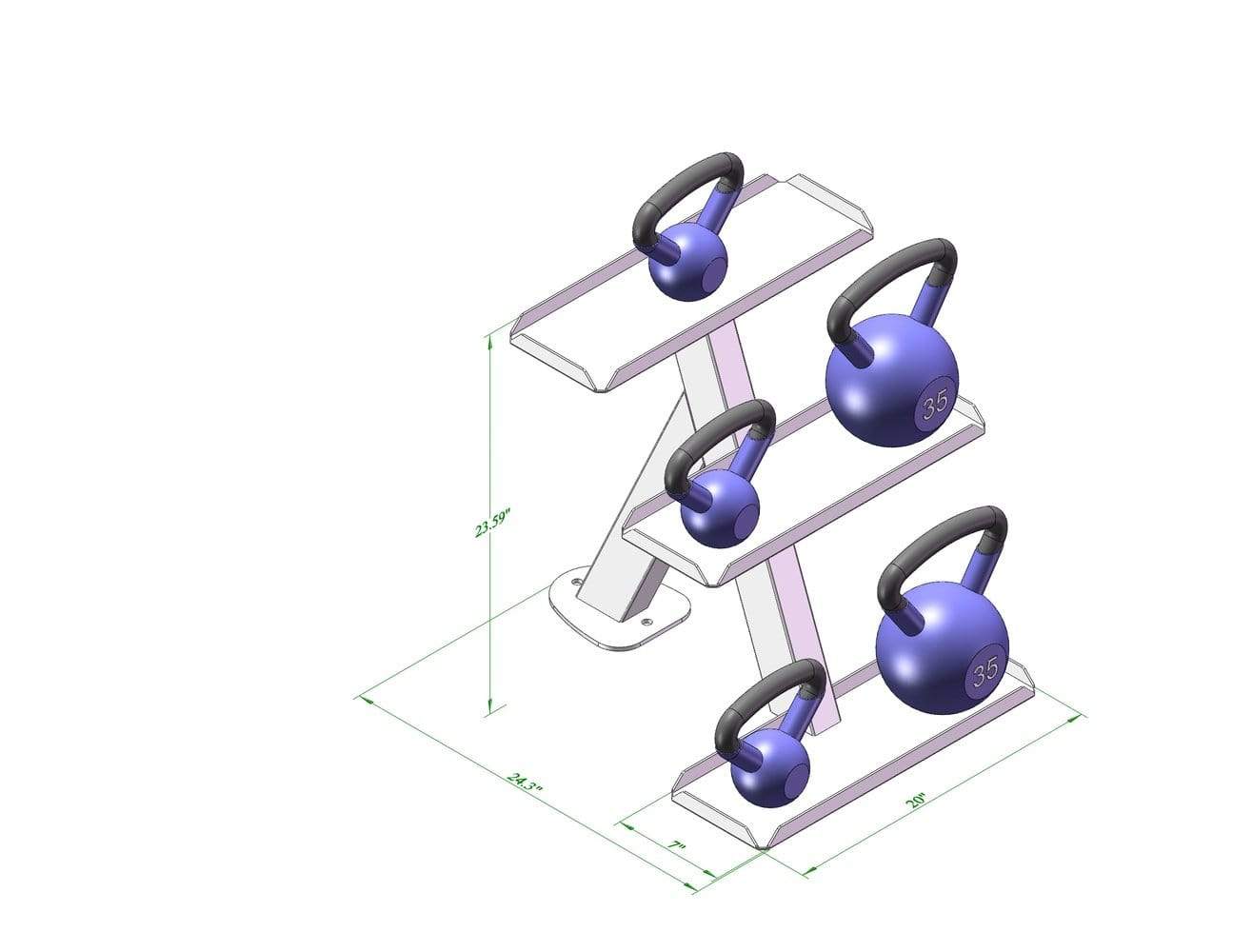PB 834 Heavy Duty Kettle Bell Rack
