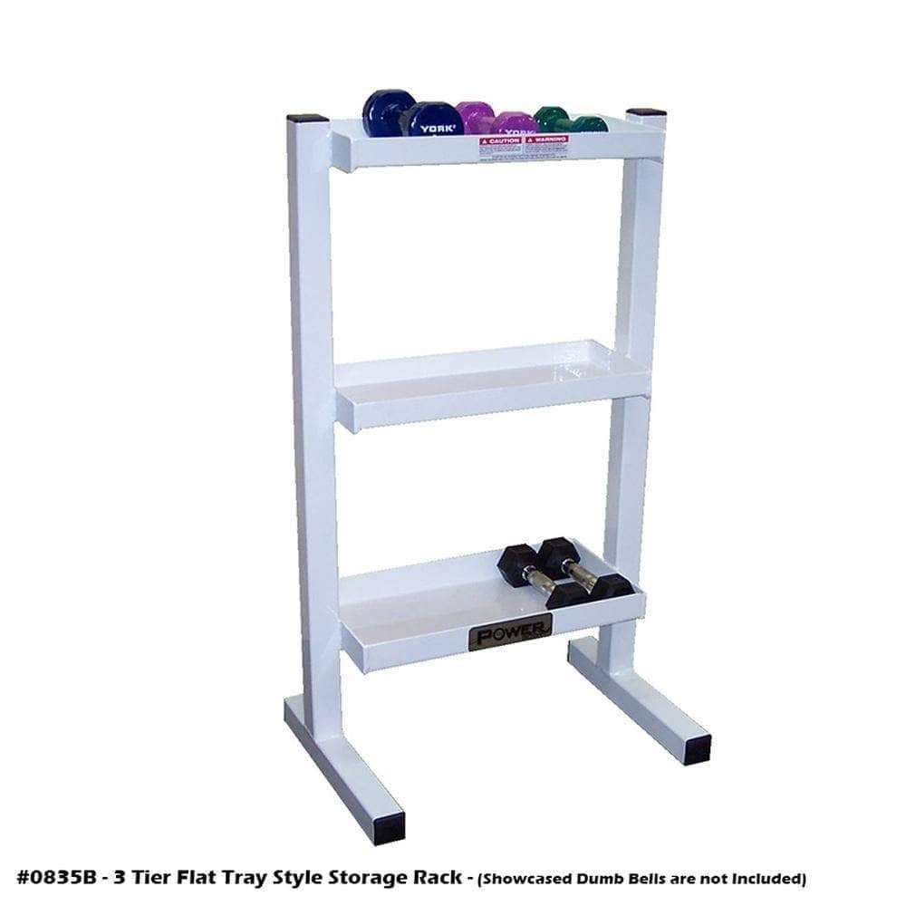 PB 835B 3 Tier Flat Tray Style Storage Rack - For Vinyl Dumb Bells/kettle Bells