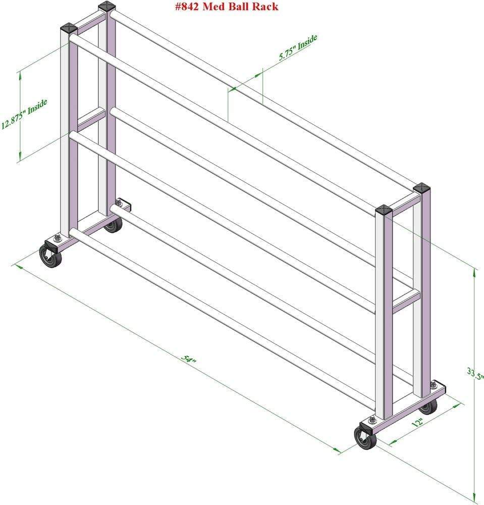 PB 842 3 Tier Medicine Ball Rack With Wheels