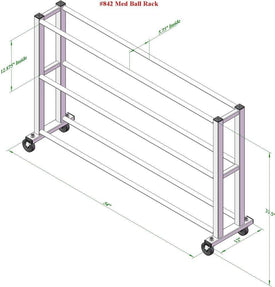 PB 842 3 Tier Medicine Ball Rack With Wheels
