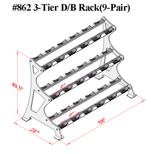 PB 862 3-Tier Dumbbell Rack With Cradles-Build To Preference (Per Pair)