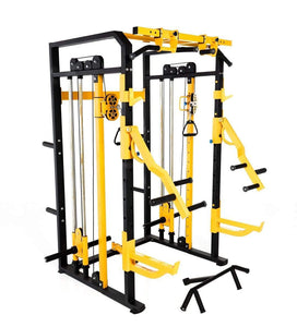 T101 Plate Loaded Functional Trainer Rack Combo with Lever Arms and Selectorized Multi-Grip Station