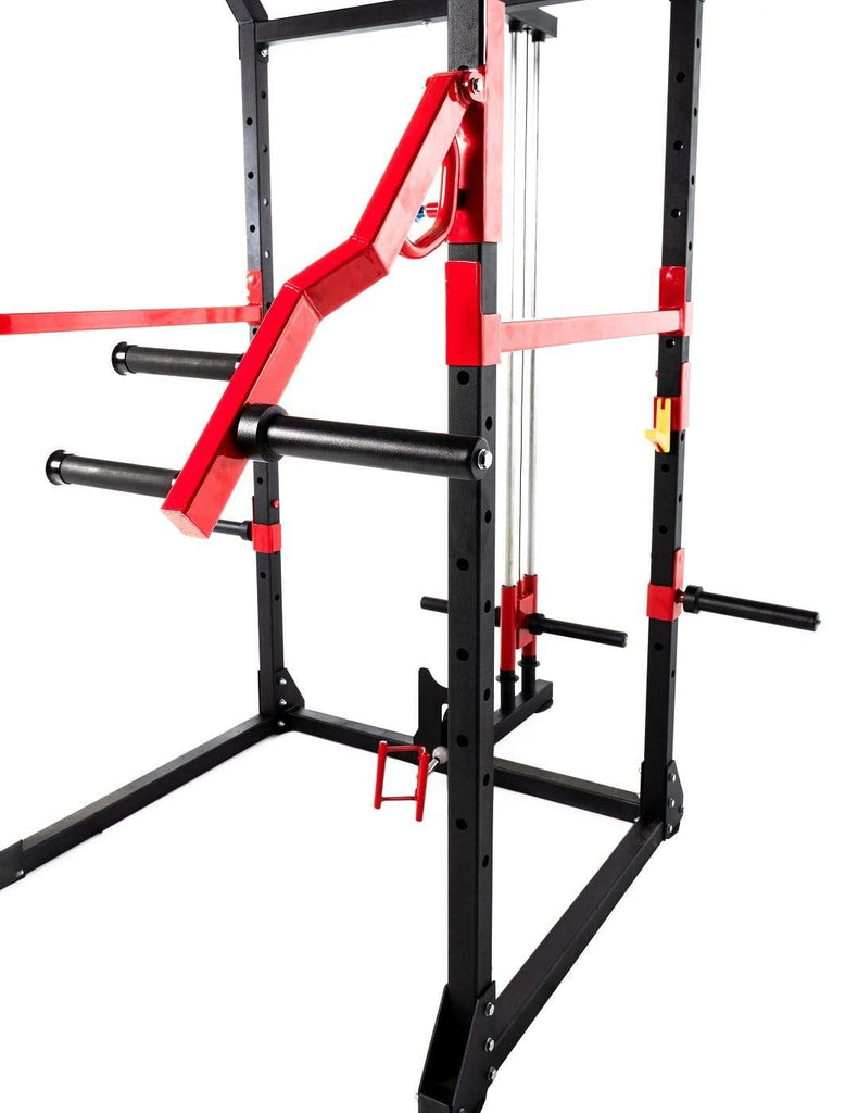 T102 Full Power Rack & Plated Loaded Hi Lat Low Row combo with Lever A ...
