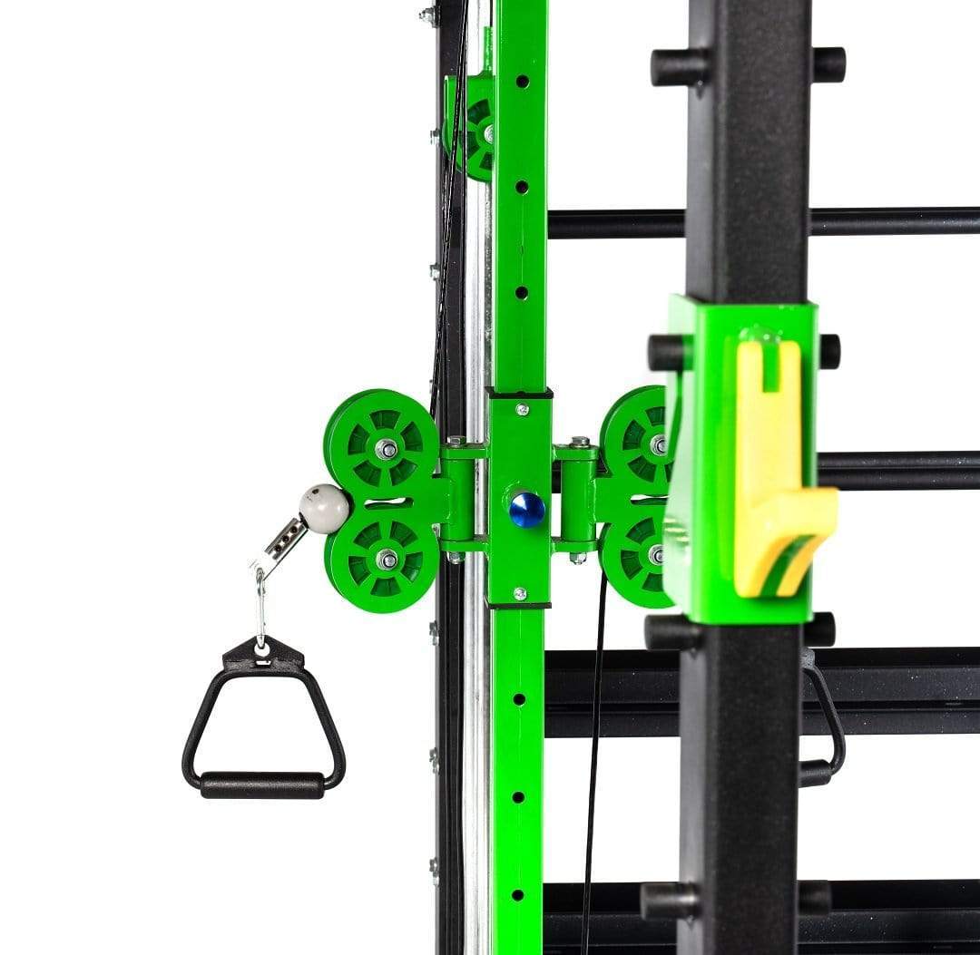 T104 Multi-Exercise CrossFit Cage with Plate-Loaded Functional Trainer and Lever Arms with Punching Bags