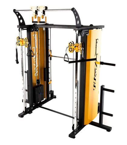 T302 Functional Trainer Smith Machine Combo and Rotating Adjustable Handles Pull-up Bar