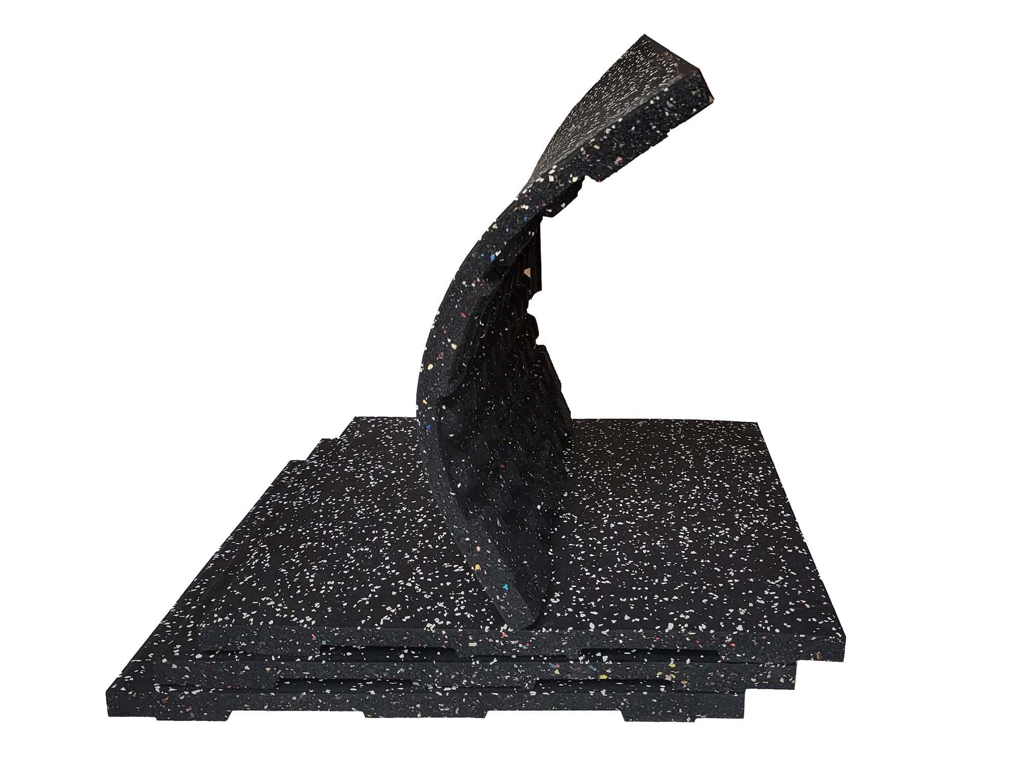 Thick Rubber Floor Gym Tiles(4 Pack) - 19.5" x 19.5" x 1"